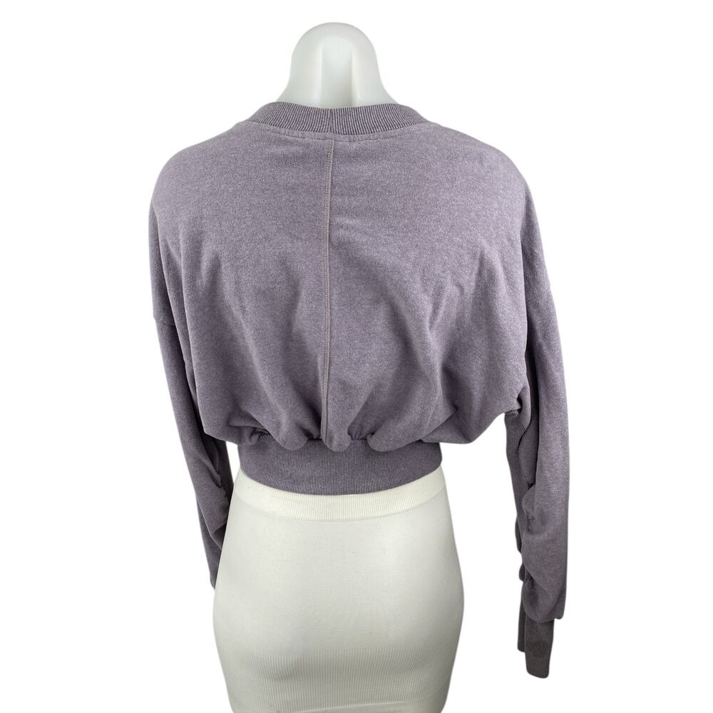 Sweaty Betty Delight Luxe Purple Fleece Blouson Crop Sweatshirt Sweater Top XS - Picture 2 of 4